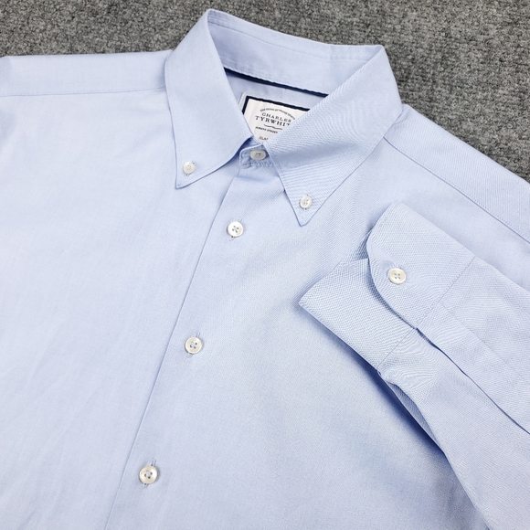 Charles Tyrwhitt Other - Charles Tyrwhitt Dress Shirt Mens 16 35 Non Iron Classic Fit Light Blue Business